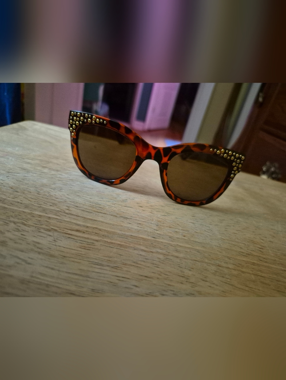 Cat Eye Leopard Print Sunglasses